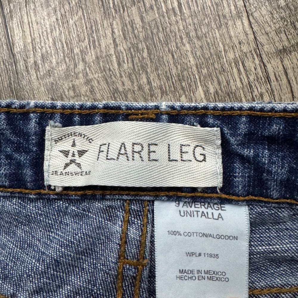 Vintage Y2K Arizona Jean Co Flare Leg Denim Jeans Juniors 9 - Picture 6 of 7